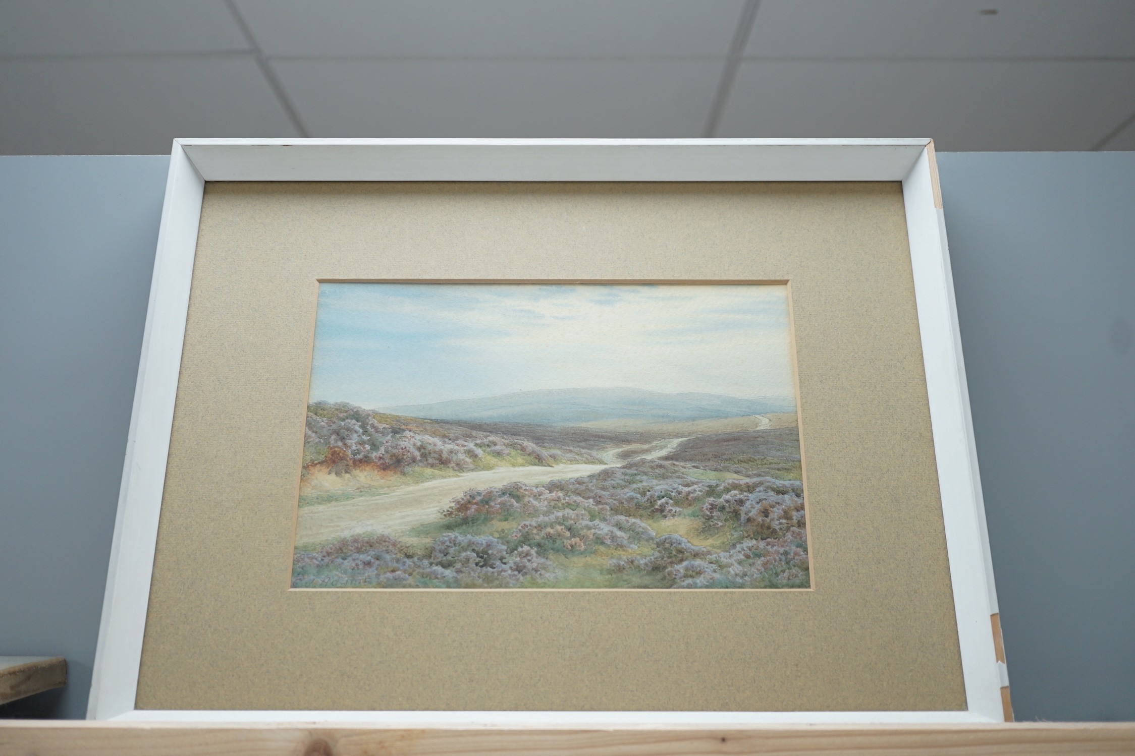 Charles James Adams (1857-1931), watercolour, Moorland scene, signed, 18 x 26.5cm